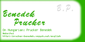 benedek prucker business card